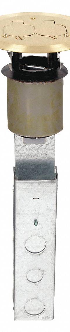 STEEL CITY Fire Rated Poke Through: Round, 1/2 in/3/4 in For Conduit Sizes, 27 cu in Capacity, Gold (MPN FPT449). Key specifications — Box Color: Silver; Cover Color: Gold; For Conduit Sizes: 3/4 in; Brand: STEEL CITY; Includes Cover: Cover Included.