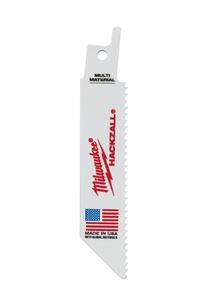 MILWAUKEE Reciprocating Saw Blade: 8 Teeth per Inch, 4 in Blade Lg, 0.04 in Blade Thick, 5 PK (MPN 49-00-5410). Key specifications — attr1109198: 8; attr1109200: Rigid for Straight Cuts; attr1109201: Tapered; attr1109209: MILWAUKEE.