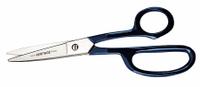 KLEIN TOOLS Carpet Shears: Right-Hand, 9 in Overall Lg, Straight, Steel, Fine, Blue, Offset Handle (MPN G718LRC). Key specifications — attr308500: Steel; attr308502: Blue; attr308505: Right-Hand; attr308522: Carpet and Heavy Fabric; attr324896: KLEIN TOOLS.