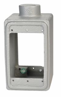APPLETON ELECTRIC Electrical Box: Iron, Rectangular, 1 Gangs, 1/2 in Hub Size, 18 cu in Capacity (MPN FS-1D-50). Key specifications — Color: Gray; Brand: APPLETON ELECTRIC.
