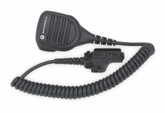 MOTOROLA Speaker Microphone: Fits Motorola, 3.5 mm Jack, 6 ft Cord, Push To Talk, Windporting, IP55 (MPN PMMN4051B). Key specifications — Compatible Radio Series: MT 1500; Color: Black; Radio Connector Type: M3; Brand: MOTOROLA; Manufacturer Part Number: PMMN4051B; Push To Talk: Yes.
