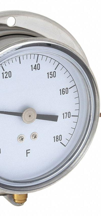 APPROVED VENDOR Analog Panel Mount Thermometer: 30°F to 180°F - General Purpose Panel Mount Dial Thermometers