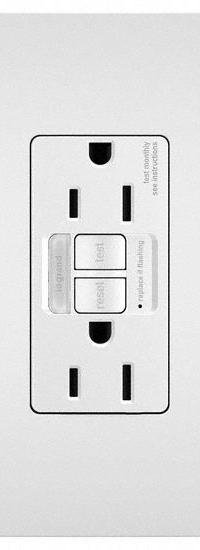 LEGRAND GFCI: Duplex, 5-15, White, GFCI, 125V AC, 15 A, 2 Pole / 3 Wire (MPN 1597NTLTRWCCD4)