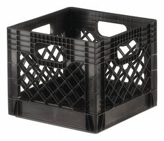 ORBIS Straight Wall Tote: 8.2 gal, 13 1/8 in x 13 1/8 in x 11 in, Stacking Capable, Black (MPN DY16 Black). Key specifications — Material: Plastic; Stackable: Stacking Capable; Brand: ORBIS.