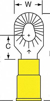 3M Ring Terminal: Yellow, Vinyl Insulation, #6/#8 Stud Size, 12 AWG to 10 AWG Wire Sizes, 600 V (MPN MV10-610RK). Key specifications — attr1308027: 3M; attr1356513: MV10.