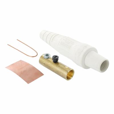 LEVITON Single Pole Inline: Female, White, 600V AC/600V DC, 300 A, Single Set Screw Termination - Plugs with Set Screw Terminations