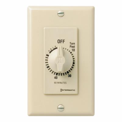 INTERMATIC Spring-Wound Timer: 1 hr Max, SPST, 277V AC, No Wall Plate Included - Spring-Wound Mechanical Timers without Wall Plates