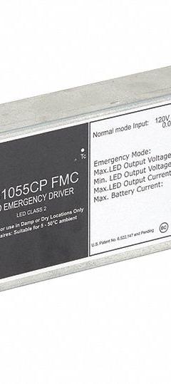 POWER SENTRY LED Emergency Driver: 15 W Max. Bulb Watts, 120 to 277V AC, 2 Bulbs Supported (MPN PS1055CP FMC M10). Key specifications — Input Voltage: 120 to 277V AC; Brand: POWER SENTRY; Driver Mounting Location: External from Fixture.