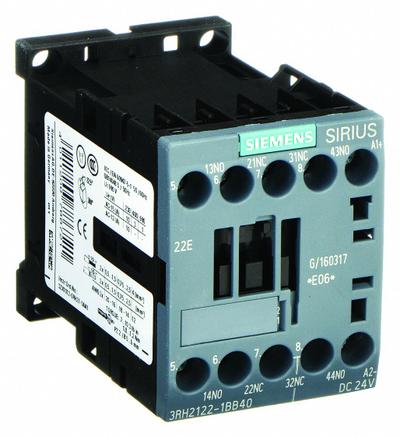 Siemens Control Relay: DIN-Rail & Surface Relay Mounting, 24V DC Coil Volt, 2NO/2NC - Combination DIN-Rail & Surface-Mounted Relays