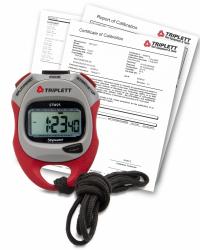 TRIPLETT Digital Stopwatch: +/-2 Seconds Per Day, Count Up, LCD, 23 hr 59 min 59.99 sec, Audible (MPN STW25-NIST). Key specifications — Count Direction: Count Up; Accuracy: +/-2 Seconds Per Day; Alarm Type: Audible; Calibration Certificate Type: Traceable with data; Digital Display Screen Type: LCD; Maximum Time Capacity: 23 hr 59 min 59.99 sec; Resistance Properties: Water Resistant; Clock Function Included: Yes.