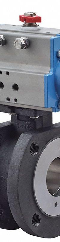 BONOMI Pneumatically Actuated Two-Way Ball Valve: 3 in Size, Carbon Steel, Flange x Flange (MPN 8P724103-3-C1). Key specifications — Brand: BONOMI; Pilot Solenoid Voltage: 110V AC.