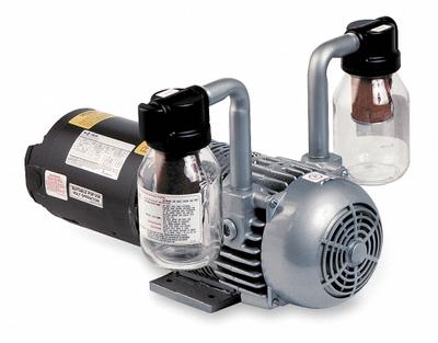 GAST Compressor/Vacuum Pump: 1 hp, 1 Phase, 115/230V AC, 17 cfm - Rotary Vane Compressor/Vacuum Pumps with Motors