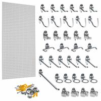 TRITON PRODUCTS Wall Ready White Pegboards Kit: Round, 1/4 in Peg Hole Size, 42 in x 24 in x 1/4 in (MPN PEG36-WHT). Key specifications — Material: High-Density Fiberboard; Finish: Painted; Peg Hole Shape: Round; Includes: Assortment of Durahook Pegboard Hooks and Mounting Hardware; Color: White; Brand: TRITON PRODUCTS.