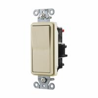 HUBBELL Wall Switch: Rocker Switch, Single Pole, Maintained, Ivory, 120/277V AC, 15 A (MPN DS115STI). Key specifications — Illuminated: No; Voltage Rating: 120/277V AC.