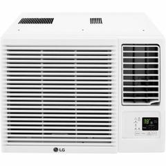 LG Window Air Conditioner: 300 sq ft – 330 sq ft, 7,600 BtuH, 115V AC, 5-15P, Electric Heat (MPN LW8023HR). Key specifications — Brand: LG; Combined Energy Efficiency Ratio (CEER) Rating: 11.3; Voltage: 115V AC; NEMA Plug Configuration: 5-15P; Special Features_Broad: Remote Control.
