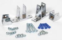 ASI GLOBAL Panel Bracket: Zinc, Bright, 3 1/2 in Overall Ht, 4 in Overall Wd (MPN 40-8515020). Key specifications — Hardware Pieces Included: (4) #10 x 5/8 in Barrel Nuts; Compatible Partition Material: Plastic Laminate; Finish: Bright; Component Type: Mid Panel Bracket; Brand: ASI GLOBAL PARTITIONS.