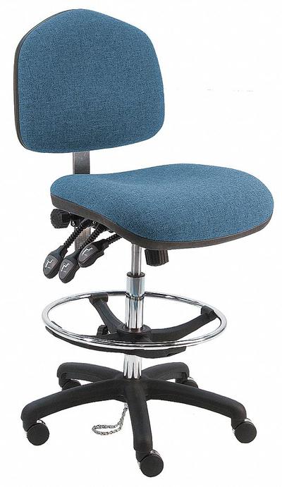 BENCHPRO Ergonomic Chair: Fabric, Armless, Ht Range 21 in to 31 in, 21 1/2 in Seat Wd - Fabric Lab Chairs