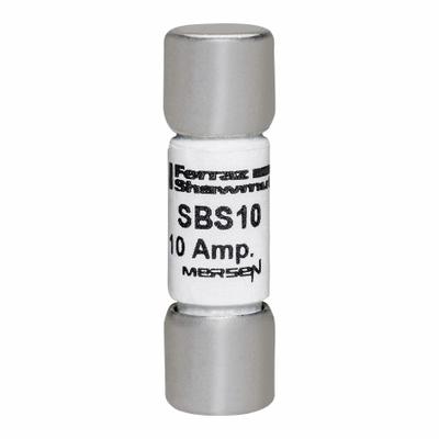 MERSEN Fuse: SBS Series, Midget, Fast-Acting, 10 A, 600 V AC, 13/32 in x 1 3/8 in - Fast-Acting Cylindrical Fuses
