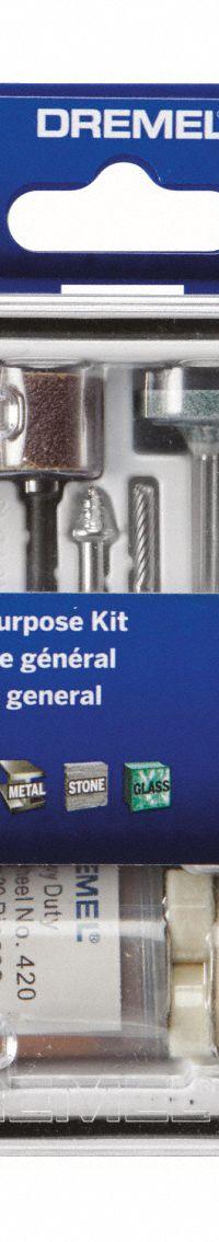 DREMEL Rotary Tool Accessory Kit: Rotary Tool Accessory Kit, 52 Pieces, Case Included (MPN 730-01). Key specifications — attr1097321: (2) 414-1/4 in Felt Polishing Wheels; attr1097325: Case Included; attr1097330: DREMEL.