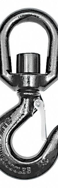 DAYTON Slip Hook: 4,000 lb Working Load Limit, 80 Hook Grade, Alloy Steel, 5/8 in Material Thick (MPN 1DNH8). Key specifications — Color: Black; Brand: DAYTON; Visual Indicator Markings: None.