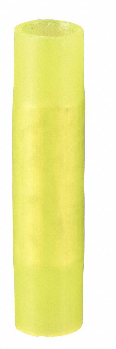 STA-KON Butt Splice Connector: Yellow, Nylon, For Wire Size 12 AWG – 10 AWG, 600 V - Insulated Butt Splice Connectors