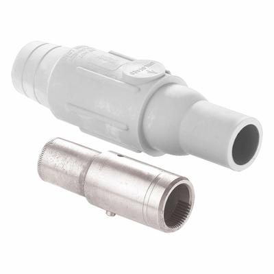 LEVITON Single Pole Inline: Female, White, 600V AC/600V DC, 600 A, Crimp Tube Termination - Plugs with Crimp Tube Terminations