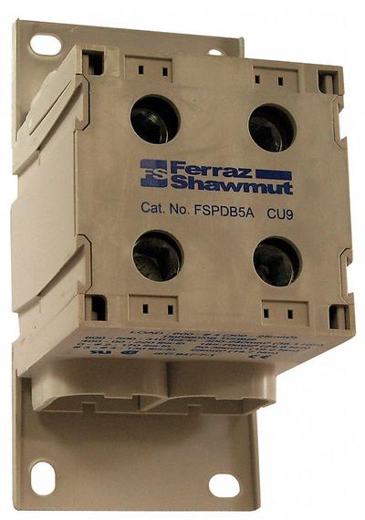 MERSEN Power Distribution Block: Finger-Safe, Lug, Lug - Finger-Safe Blocks with Lugs