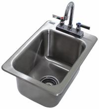 APPROVED VENDOR Drop-In Sink with Faucet: Dual Manual Handle, Lever, 19 in Overall Lg, 10 in Bowl Dp (MPN DI-1-10). Key specifications — Brand: APPROVED VENDOR; Sink Material: Stainless Steel.