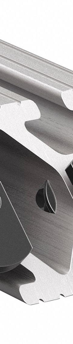 45° Support: 45° Support, 15 Series, 6 in x 3 in x 1 1/2 in, For 21/64 in Slot Wd, 4 Holes, Gray (MPN 2530). Key specifications — Material: Aluminum; Mounting Type: Slide-In; Brand: 80/20; Finish: Anodized.