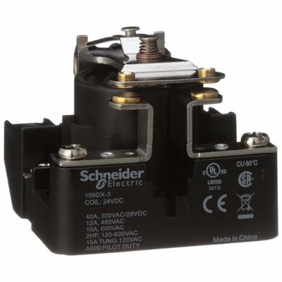 SCHNEIDER Open Power Relay: Surface Mounted, 40 A Current Rating, 24V DC, SPST-NO - Surface-Mounted Relays
