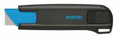 MARTOR Safety Knife: 4 1/2 in Overall Lg, Plain, Plastic, Black/Blue, Button (MPN 175001.02). Key specifications — attr307837: Button; attr307833: Blue; attr307831: Plain; attr307832: Plastic; attr324891: MARTOR.