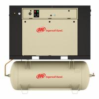 INGERSOLL RAND Quiet Enclosed Reciprocating Compressor: 5 hp, 2 Stage, Horizontal, 80 gal, 16.8 cfm (MPN 2475QD5). Key specifications — attr48430: INGERSOLL RAND; attr48445: 60 Hz; attr48448: Aftercooler, Low Oil Level Switch , Electronic Drain Valve; attr48450: 200V AC; attr48474: Three; attr48487: Horizontal.
