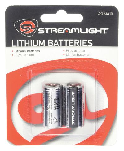 STREAMLIGHT Battery: CR123A Battery Size, Lithium, 1,400 mAh Capacity, 3V DC - 123/CR123