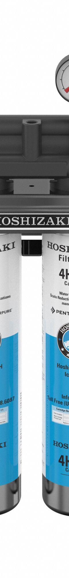 HOSHIZAKI Water Filtration System: 1 micron, 4 gpm, 26 in Overall Ht (MPN H9320-52). Key specifications — Brand: HOSHIZAKI; Reduces: Bacteria.