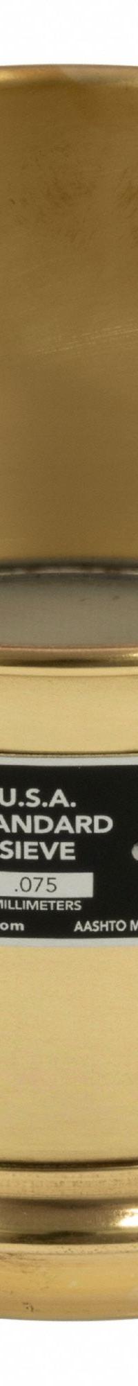 HUMBOLDT Standard Stainless Steel Cloth Test Sieve: Stainless Steel, 8 in Outside Dia, 4 in Ht (MPN 5JCK6). Key specifications — Screen Material: Stainless Steel; Brand: HUMBOLDT; Frame Material: Brass; Standards: AASHTO M92; US Standard Screen Size: #200.