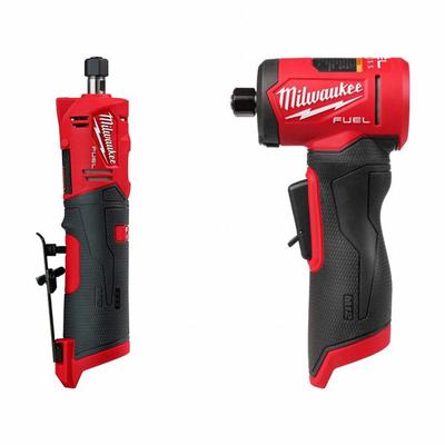 MILWAUKEE Tool Combination Kit: 2 Tools, Die Grinder, 12 V DC Volt, Tool Only, M12 - Milwaukee 12V Cordless Tool Combination Kits