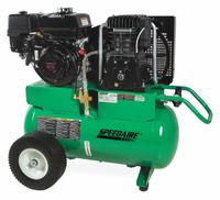 SPEEDAIRE Portable Gas Air Compressor: 2 Stage, 9 hp Engine, Honda, 18.3 cfm @ 90 psi, Horizontal (MPN AS2-PH08-20G). Key specifications — attr50858: Honda; attr50864: Recoil; attr50844: SPEEDAIRE.