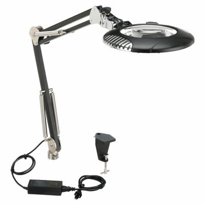 O.C. WHITE Round Magnifier Light: LED, 2x, 4 Diopter, 750 lm Max Brightness, 43 in Arm Reach - Desk-Clamp Magnifier Lights