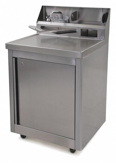 EAGLE GROUP Portable Hand Sink: Water Heater Included, Dual Manual Handle - One-Bowl Portable Hand Sinks with Faucets