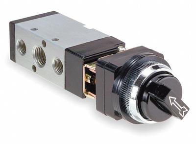 ARO Manual Air Control Valve: MaxAir, Four-Way / Two-Position, Twist, Black - ARO MaxAir Series Manual Air Control Valves