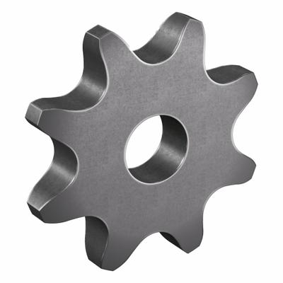 TRITAN Roller Chain Sprocket: No Hub, For Single Strands, 100, 8 Teeth, 3.266 in Pitch Dia - Size 100 Plain-Bore Roller Chain Sprockets