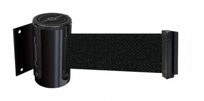 TENSABARRIER Retractable Belt Barrier: Fixed Mounting Plate, 7 1/2 ft Belt Lg, Pattern - Wall-Mount Retractable Belt Barriers
