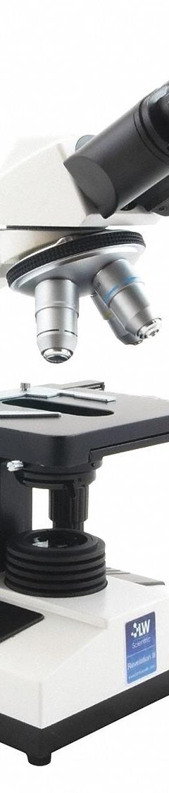 LW SCIENTIFIC Medical Microscope: Compound, Binocular, 40X to 1000X, 18 mm Optical Field of View (MPN R3M-BN4A-DAL3). Key specifications — Stand Type: Standard; Base Dimensions: 7 in x 9 in; Brand: LW SCIENTIFIC; Eyepiece Protractor: No; Maximum Magnification Capability: 1000X; Optical Magnification: 40X to 1000X; Working Distance: 0.3 mm to 20 mm.
