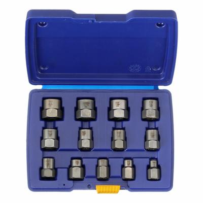 IRWIN Screw Extractor Set: 3/8 in Drive Size, 1/4 in to 3/4 in Socket Size Range - 3/8" Drive Bolt Extraction Socket Sets
