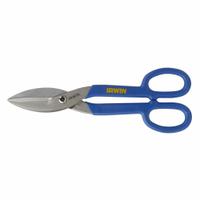 IRWIN Tinners Snip: Straight, 12 3/4 in Overall Lg, 2 3/4 in Cutting Lg, Steel, Plastic, Steel (MPN 22012). Key specifications — attr308531: Plastic; attr308530: Steel; attr308532: Steel; attr308533: No; attr308535: Cold Rolled Steel; attr308541: 22 ga (Stainless Steel); attr308546: Straight; attr324897: IRWIN.