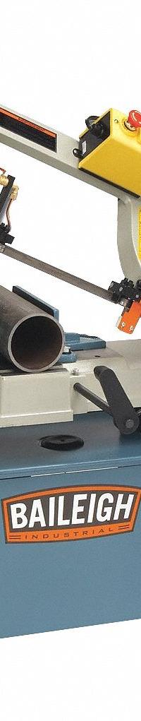 BAILEIGH INDUSTRIAL Band Saw: 7 in x 10 3/16 in, 125 to 270 SFPM, 0° to 45°, 1 Phase, 110/220V AC (MPN BS-712M). Key specifications — attr313020: 1; attr313018: 0° to 45°; attr313016: 7 in x 10-3/16 in; attr313017: 125 to 270 SFPM; attr325084: BAILEIGH INDUSTRIAL.