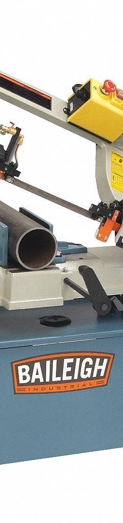 BAILEIGH INDUSTRIAL Band Saw: 7 in x 10 3/16 in, 125 to 270 SFPM, 0° to 45°, 1 Phase, 110/220V AC (MPN BS-712M). Key specifications — attr313020: 1; attr313018: 0° to 45°; attr313016: 7 in x 10-3/16 in; attr313017: 125 to 270 SFPM; attr325084: BAILEIGH INDUSTRIAL.
