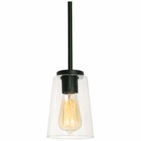 AFX INC. LightPendant: 5 in Dia, 7 1/4 in Ht, Black, 60 W, 120V AC, Dimmable (MPN JNNP05MBBK). Key specifications — Voltage: 120V AC; Brand: AFX INC.; Dimmable: Yes; Housing Finish/Color: Black.