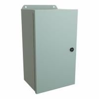 HAMMOND Electrical Enclosure: Steel, 14 in x 8 in x 6 in, NEMA 12/13/3R/4, w/Panel, Solid Cover (MPN EJ1486). Key specifications — Closure Method: Latches; Brand: HAMMOND; Knockouts: Not Included.