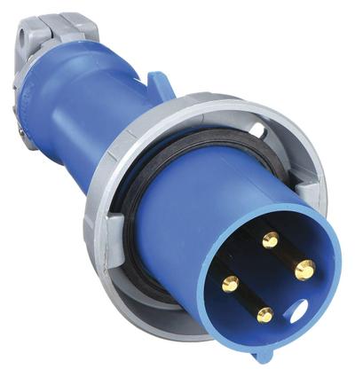 HUBBELL Pin and Sleeve Plug: Blue, 250V AC, Three Phase, 60 A, 3 Pole, 4 Wire - Watertight Plugs